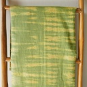 Cotton Satin 80's Nano Ikat Mustard Green Tiedye