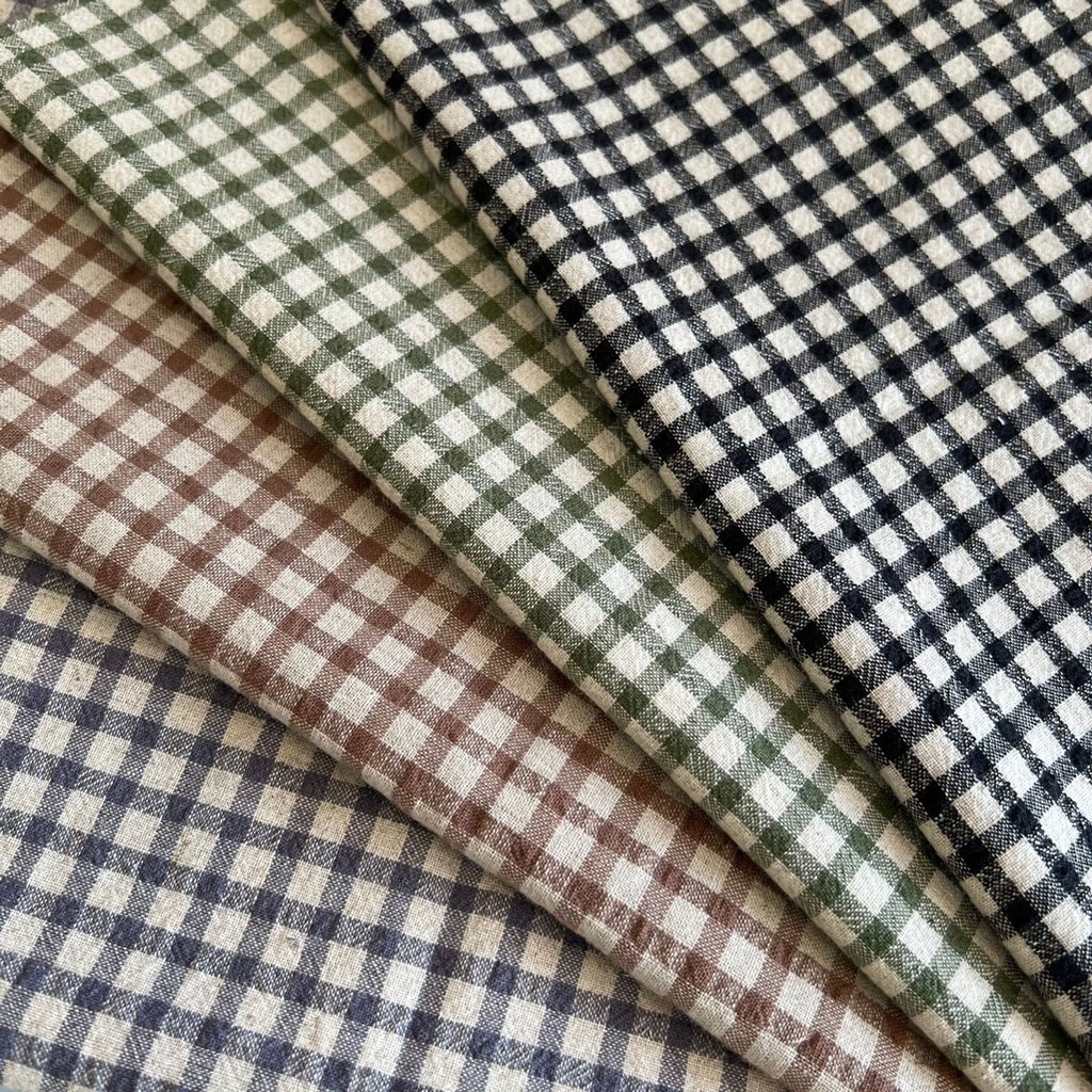 Vintage Checked Linen Cotton- 230928-T2602