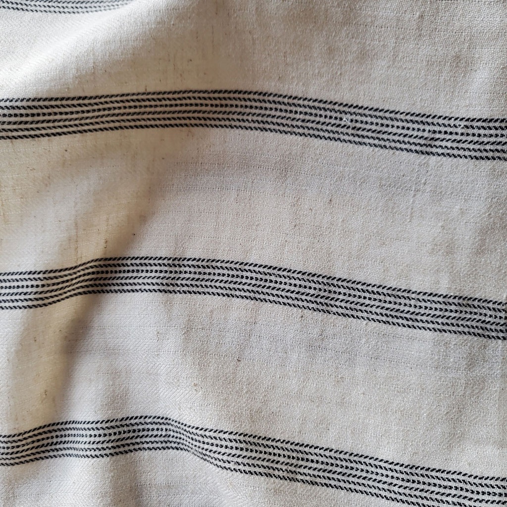 Cotton Rayon Linen Texture Stripes Natural [1200132 BD]