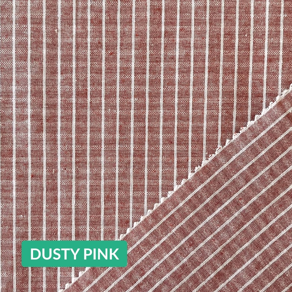 Cotton Yarn Dyed White Thin Stripe [7301]