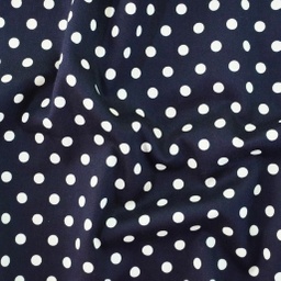 Cotton Twill 40's Reg navy polka dot